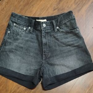 Levi's Black Denim Women's High Waist Mom Shorts